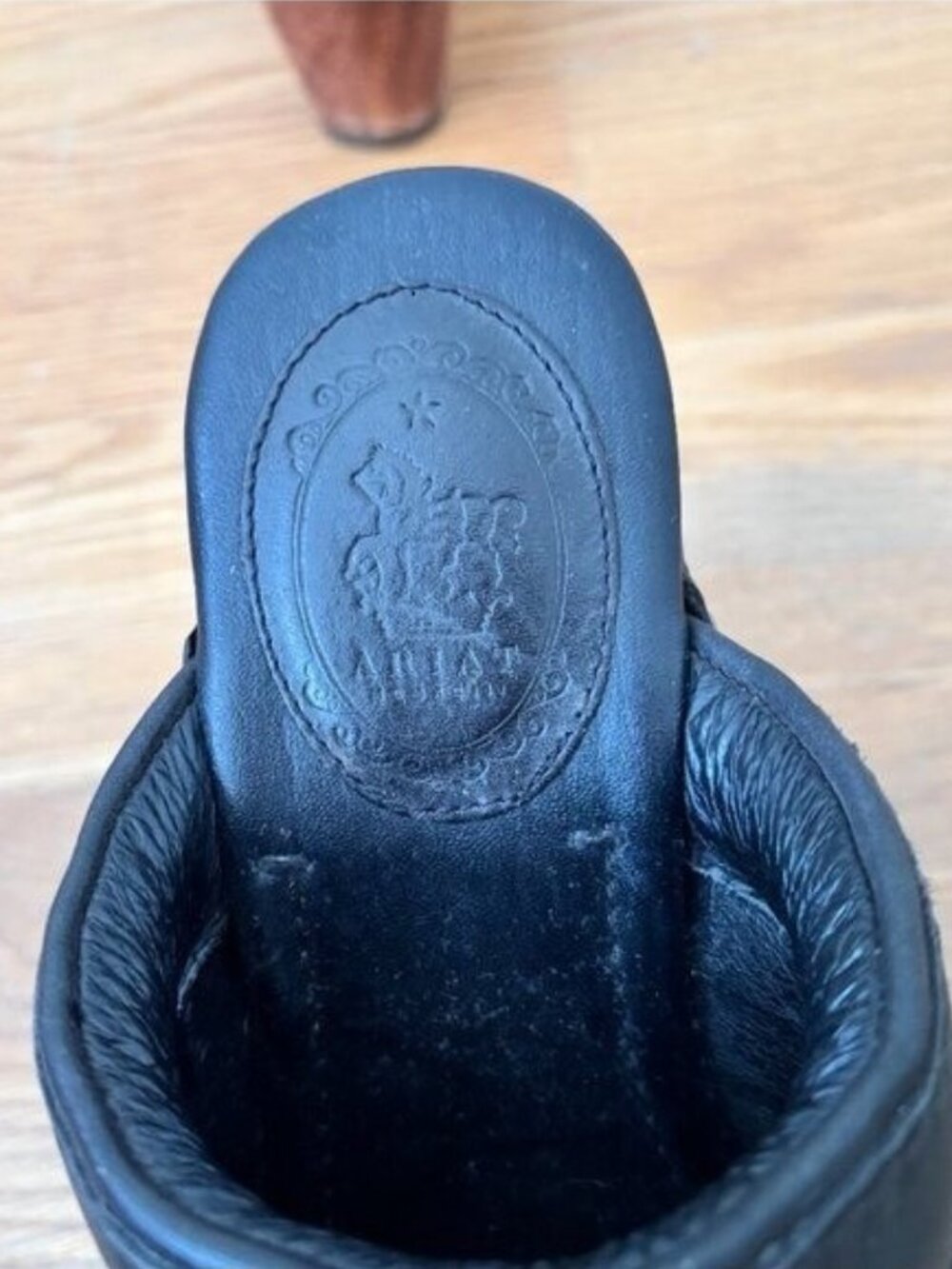 ARIAT MCMXCIII Black Leather Wood Clog Mules Size 6 - Picture 8 of 10
